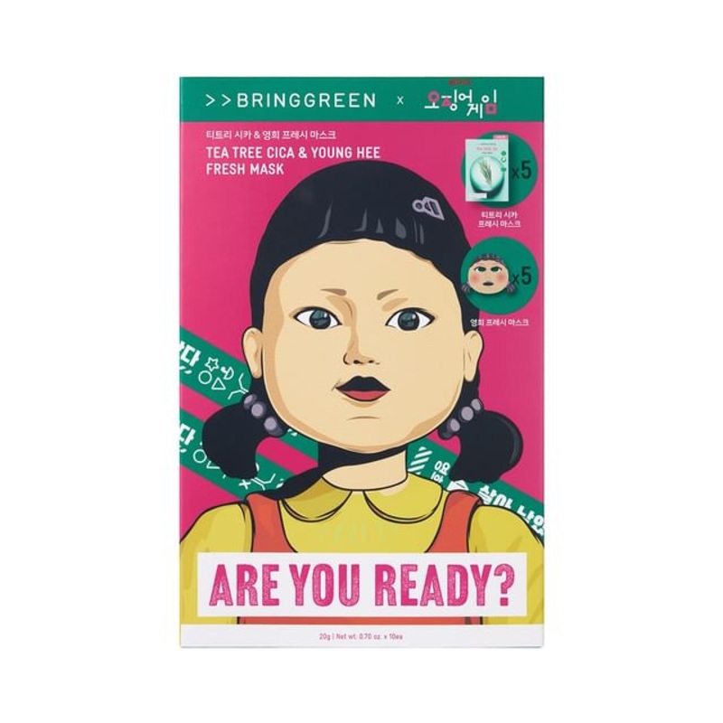 BRING GREEN - Tea Tree Cica & Young Hee Fresh Mask Set Squid Game Edition | YesStyle