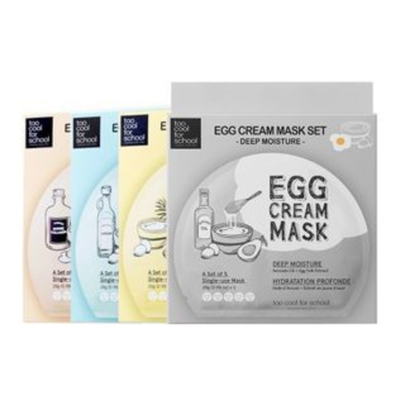 too cool for school - Egg Cream Mask Set - 4 Types | YesStyle