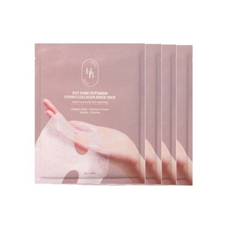 HEVEBLUE - Pot Pore Peptamin Hydro Collagen Mask Pack Set 4 sheets | YesStyle