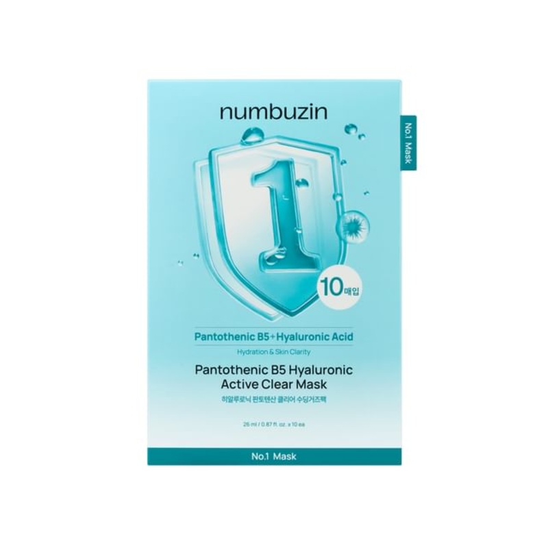 numbuzin - No.1 Pantothenic B5 Hyaluronic Active Clear Mask Set 10 sheets | YesStyle