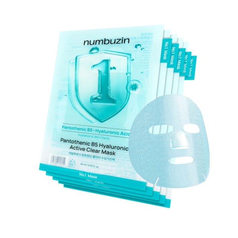 numbuzin - No.1 Pantothenic B5 Hyaluronic Active Clear Mask Set 5 sheets | YesStyle