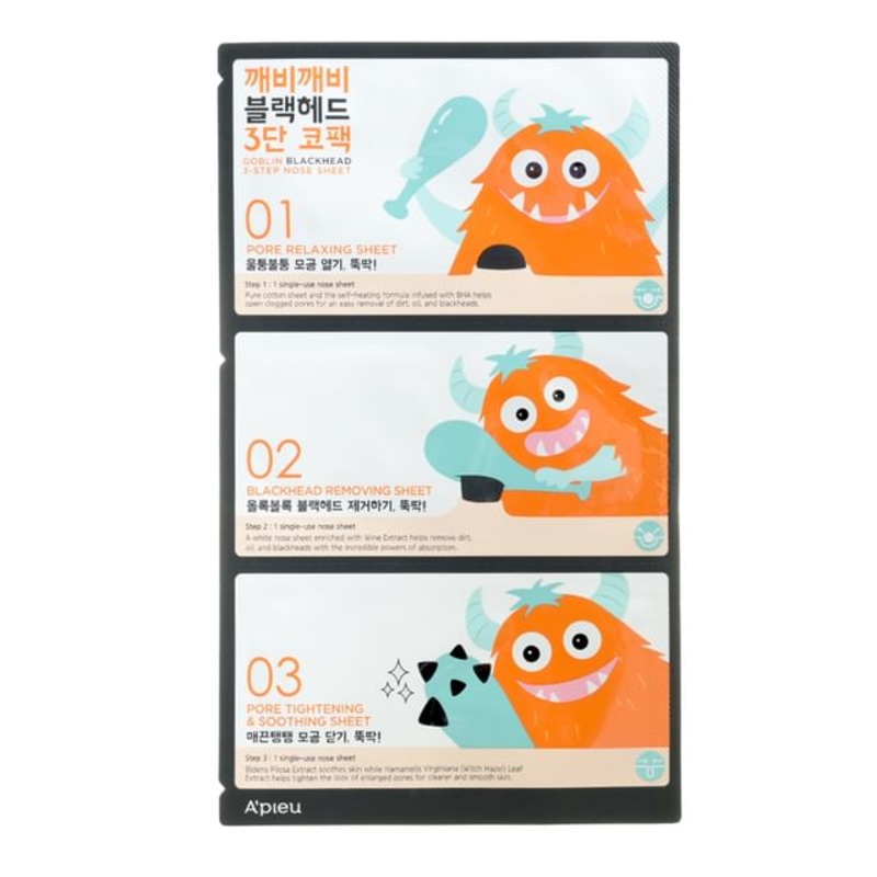 A'PIEU - Goblin Blackhead 3-Step Nose Pack | YesStyle