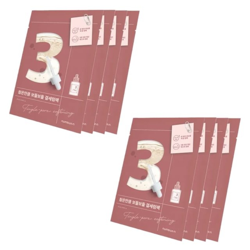 numbuzin - No. 3 Tingle-Pore Softening Sheet Mask 8 Sheets Bundle Set | YesStyle