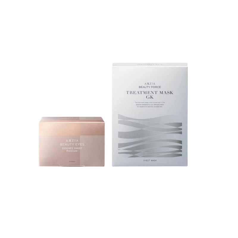 Axxzia Beauty Eyes Essence Sheet Premium+ 60pcs + Axxzia Beauty Force Treatment Mask GK 7pcs Bundle