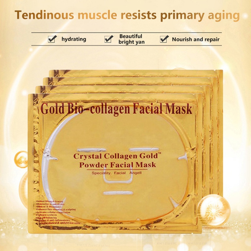 Anti-Wrinkle Sheet Anti Aging 24K Active Powder Gold Collagen Cosmetic Crystal Facial Mask