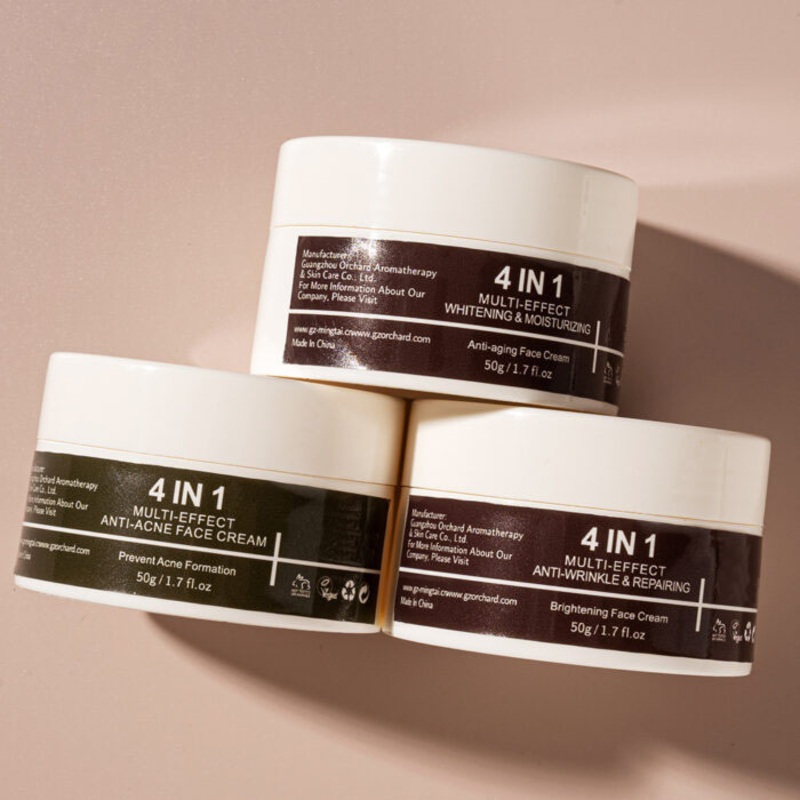Anti Wrinkle Whitening Moisturizing Repairing Firming Custom Logo 4 in 1 Multi-Effect Anti-Acne Facial Cream Skincare Moisturizer