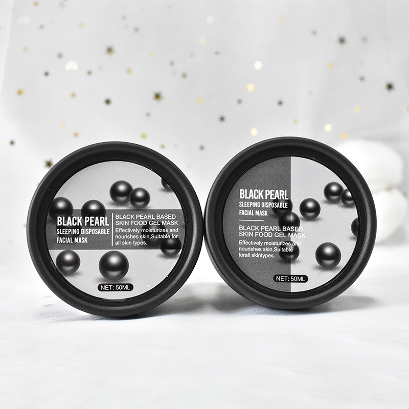 Wholesale Custom Logo Free Wash Hydrating Brightening Moisturizing Overnight Glow Black Pearl Sleeping Face Mask Skin Care Facial Mask