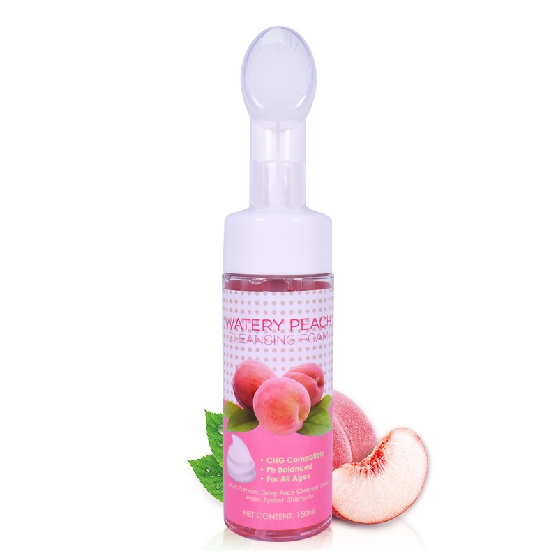 Wholesale OEM Natural Organic Gentle Foam Face Wash Multi -Vitamin Peach Facial Cleanser in Stock