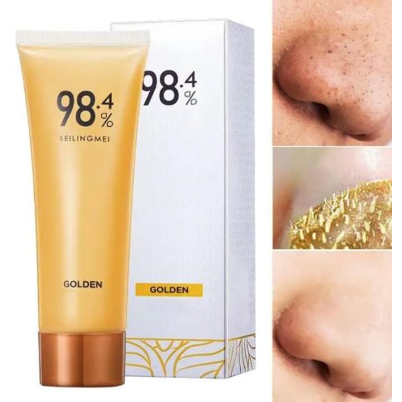98.4% Gold Foil Peel-off Mask 24K Gold Foil Peel-off Masque Firming Facial Mask for Rough Large Pores for Women