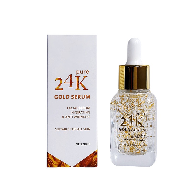 24K Gold Face Serum Facial Essence 30ml Moisturizing Brightening Skin Tone Shrink Pores Original Liquid