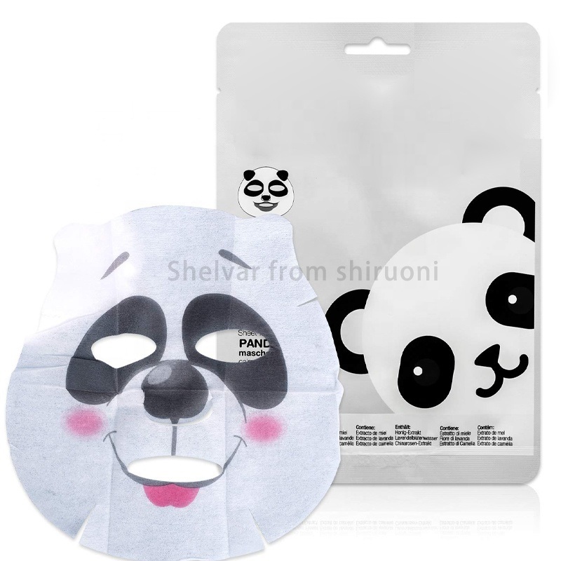2022 Korean Custom Cute Animals Print Panda Cartoon Face Beauty Moisturizing Lifting Collagen Facial Sheet Mask