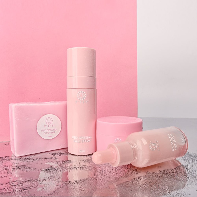 Vegan Herbal Red Ginseng Cream Fade Red Repair Skin Anti-Allergy Private Label Ginseng Skin Care Set
