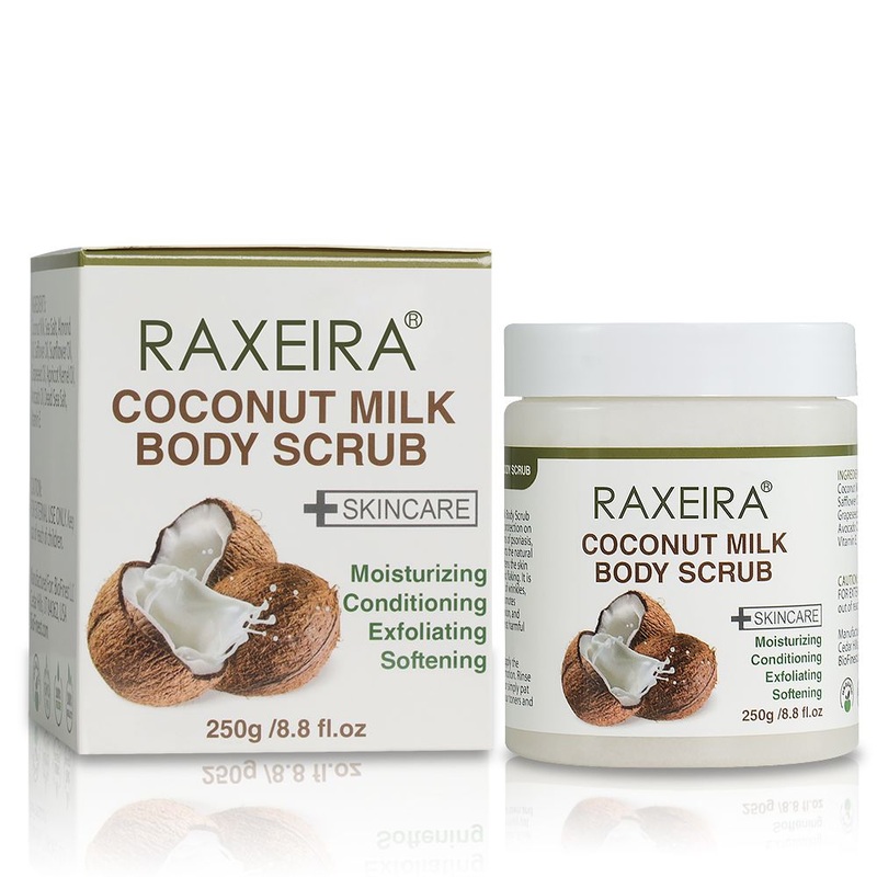 250g Private Label Whitening Removing Chicken Skin Coconut Milk Body Scrub