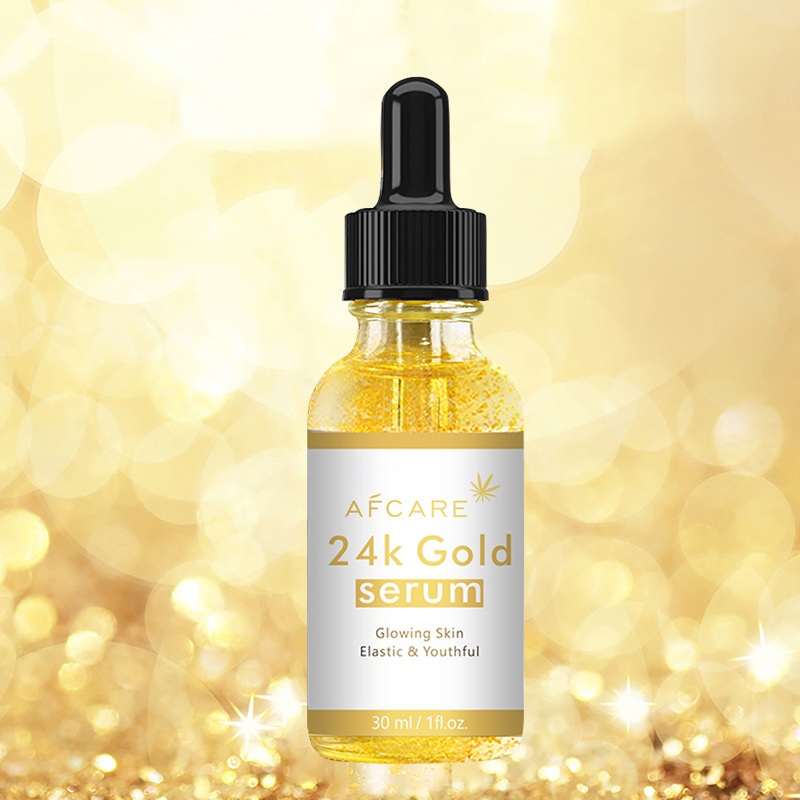 Vegan Beauty Private Label 24K Gold Serum for Face Whitening Repairing Smoothing Nature Facial Serum for All Skin