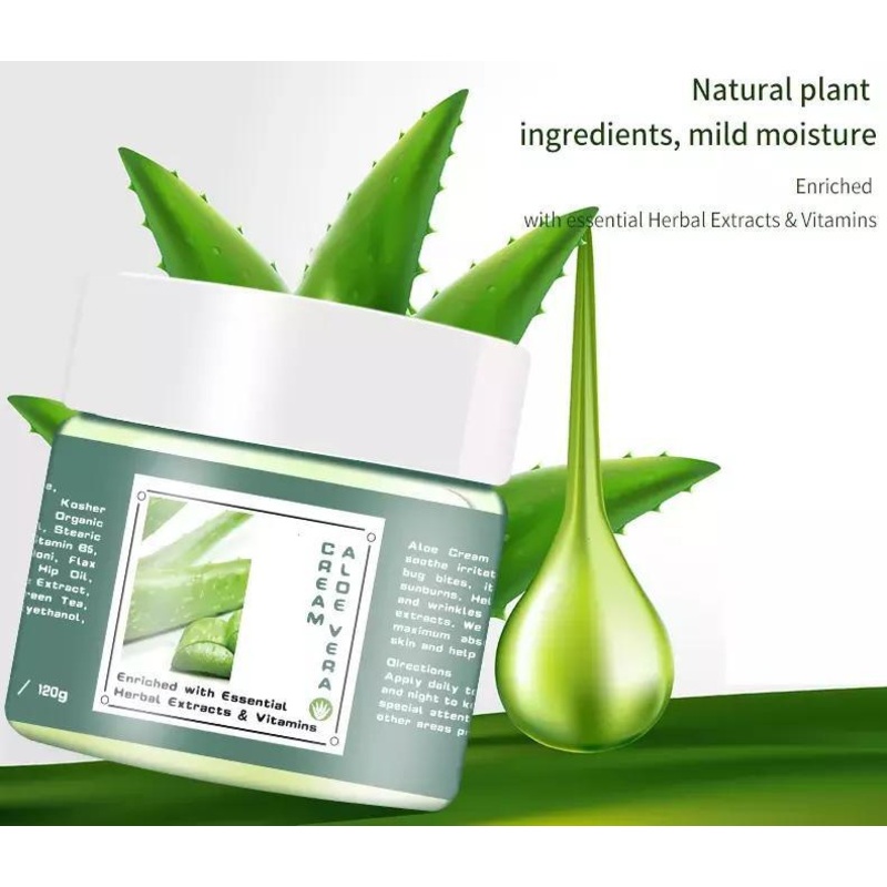 Vegan Fragrance Free Aloe Vera Cream Face Firming Moisturizing Anti Aging Wrinkles Removal Skin UVA Repair Hydro Cream