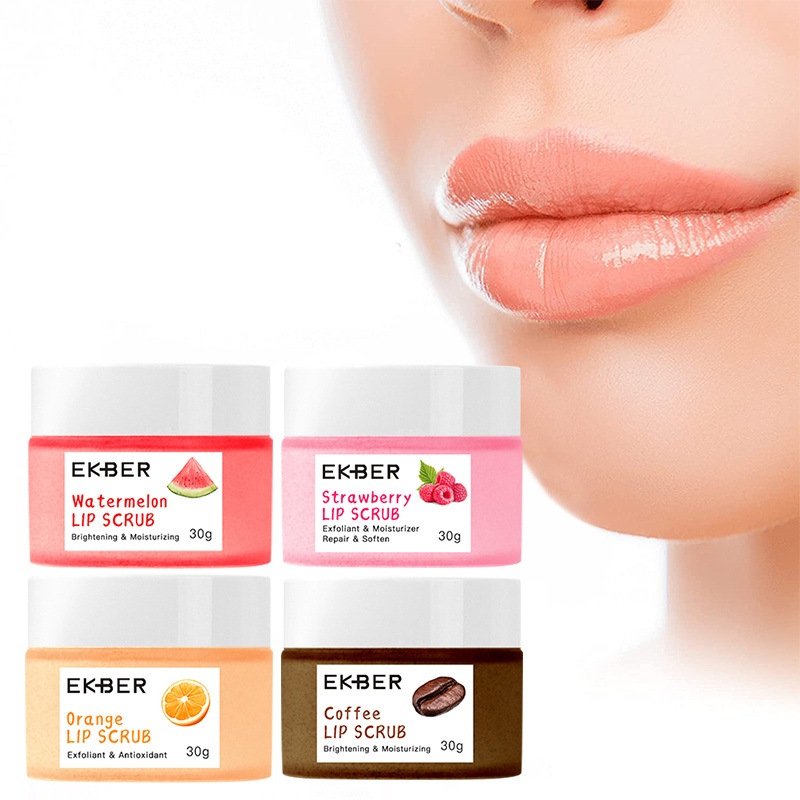 Wholesale Custom 15g Natural Shea Butter Lightening Vegan Organic Private Label Exfoliating Sugar Lip Scrub