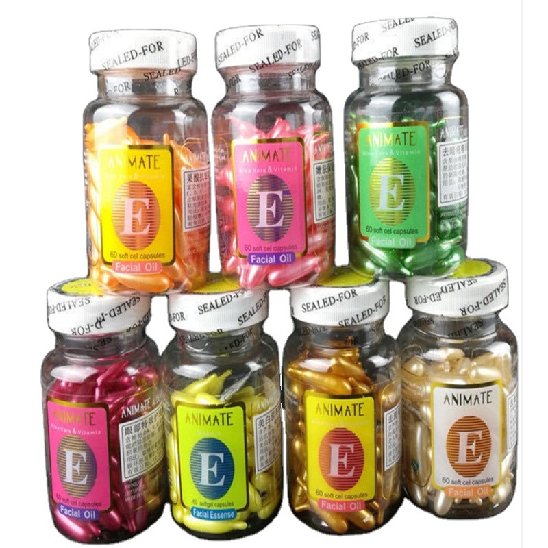 Vitamin E Face Serum Capsules Anti-Aging Moisturizing Firming for Combination Skin Types