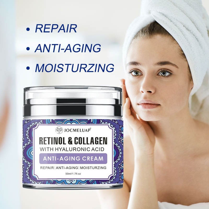 Anti-Wrinkle Reduce Fine Lines Vitamin C E Facial Moisturizer Hyaluronic Acid Retinol Collagen Cream for Face