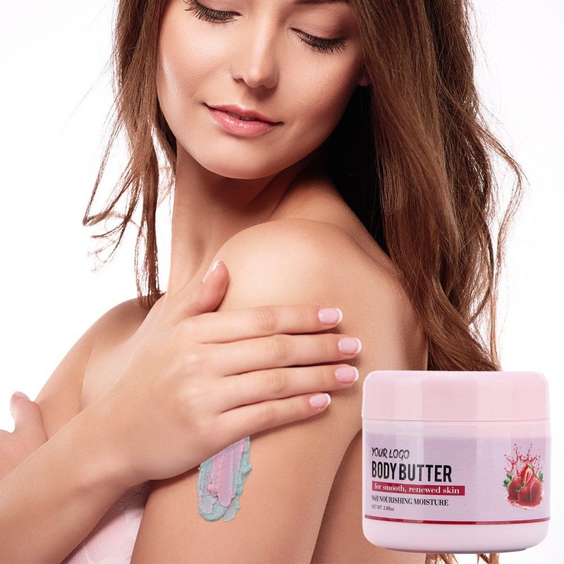 Wholesale Custom Strawberry Scented Two Color Mix Body Butter for All Skin Types