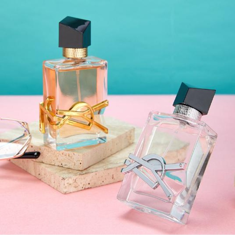 50ml Custom Logo Empty Clear Rectangle Glass Perfume Bottle