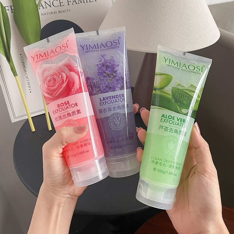 Wholesale 200g Body Care Exfoliant Aloe Vera & Rose Fragrance Scrub Lavender for Clearing Pores Effective Body Exfoliation