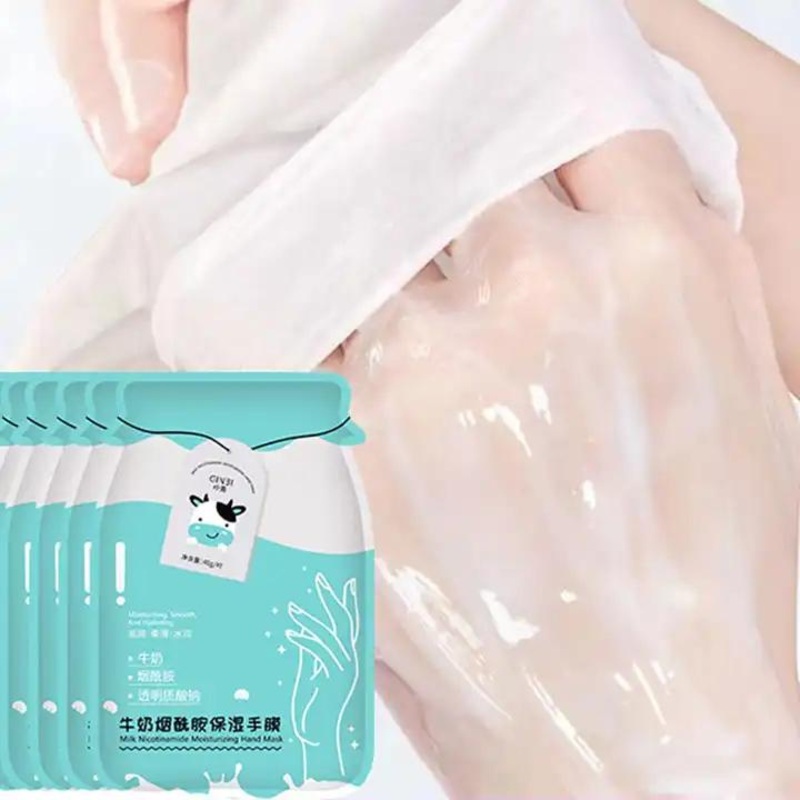Wholesale Private Label Organic Hand Care Repair Skin Whitening Milk Niacinamide Moisturizing Hand Foot Mask