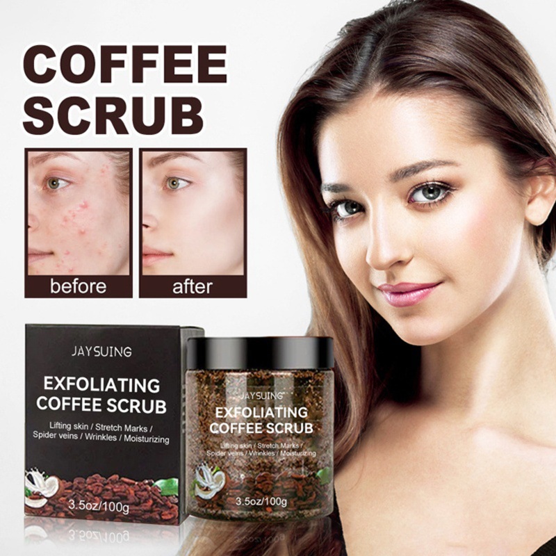 Wholesale Hot Selling 100g Natural Exfoliation to Remove Dead Skin Face Sea Salt Scrub Whitening Organic Coffee Body Scrub
