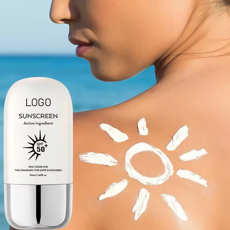 Wholesale Natural Sun Cream SPF50+ Ultraviolet Waterproof Sunblock Repairing Sun Damage Sunscreen for Facial Sun Protection