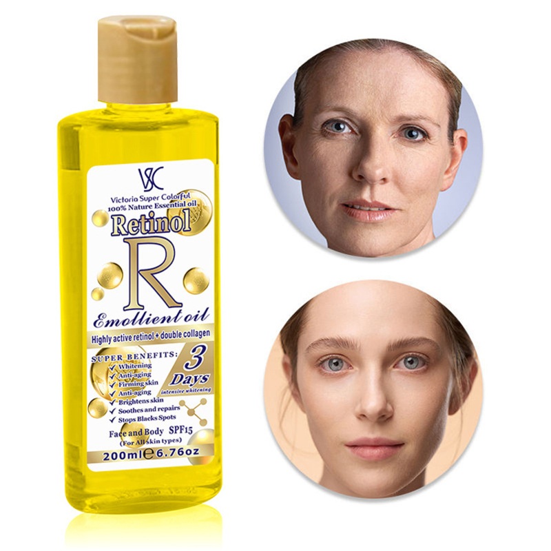 200ml Private Label Natural Skincare Organic Massage Essential Oil Salon SPA Whitening Reduce Fine Line Retinol Body Oli
