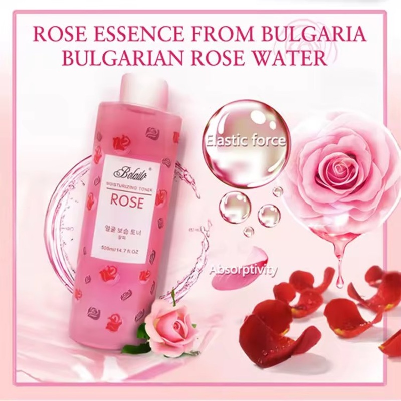 500ml Private Label Pure Organic Rose Flower Water Deep Moisturizing Whitening Skin Facial Toner Rose Water Toner