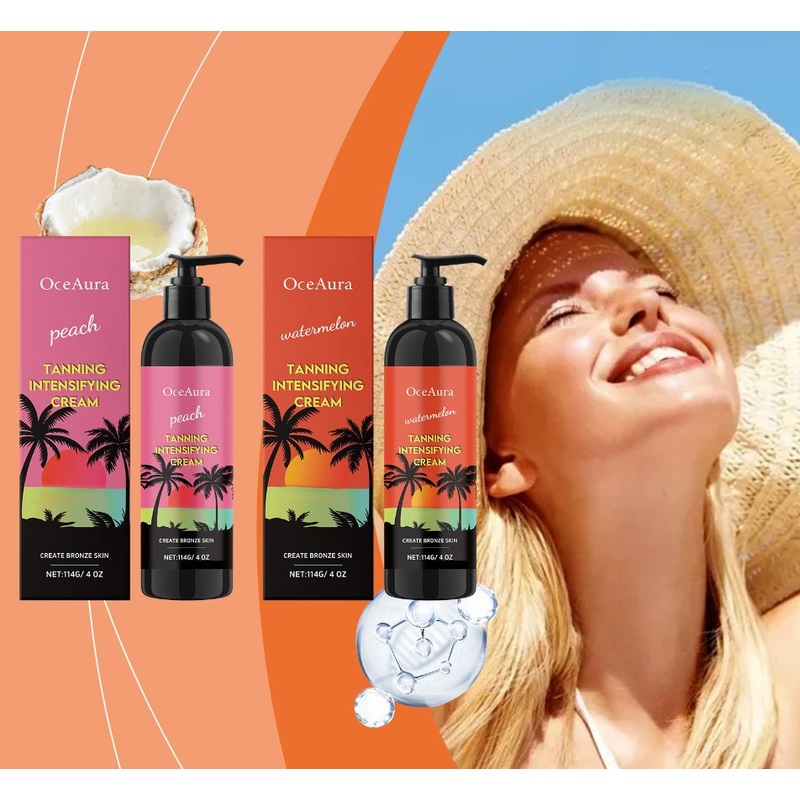 Watermelon Flavored Beach Self-Tanning Waterproof Bronze Body Tanning Cream Tanning Lotion Refreshing Non-Greasy Fast Coloring Tanning Cream