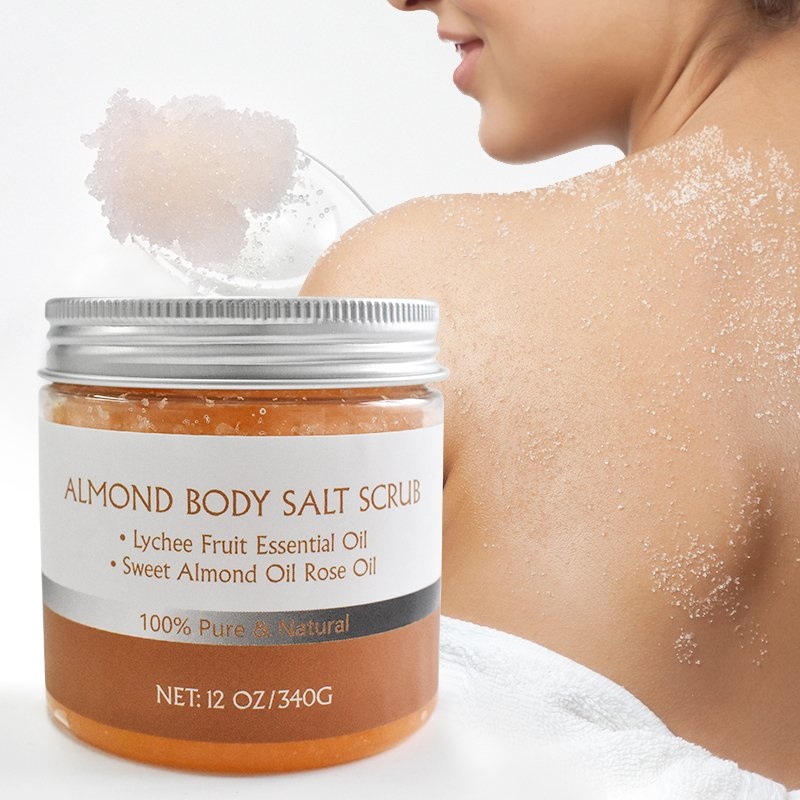 Wholesale Foaming Natural Whitening Exfoliating Coffee Private Label Organic Sweet Almond Salt Body Scrub