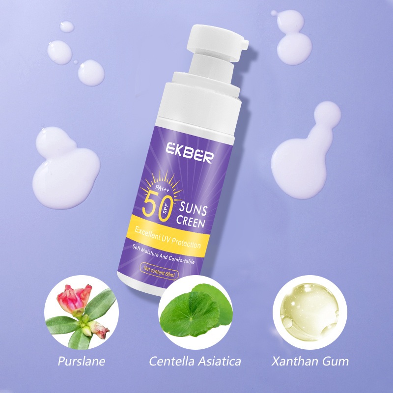 Wholesale Ekber Brightening Skin Care SPF50+++ Sun Care Effectively Sunblock Xanthan Gum Prevent Light Damage Sunscreen Cream