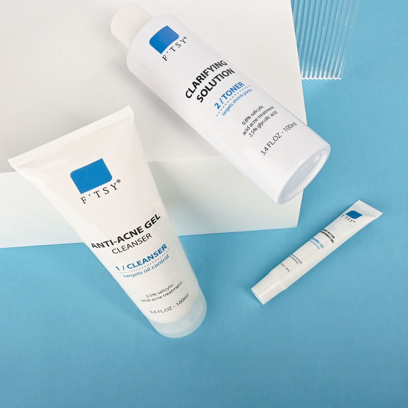 Wholesale Natural Salicylic Acid Acne Pores Minimizing Blemishes Acne Prone Skincare Essentials Set Kits