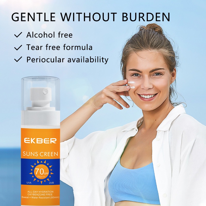60ml Wholesale Stable Supply Ekeber Facial Sunscreen Whitening Physical Sunscreen SPF70