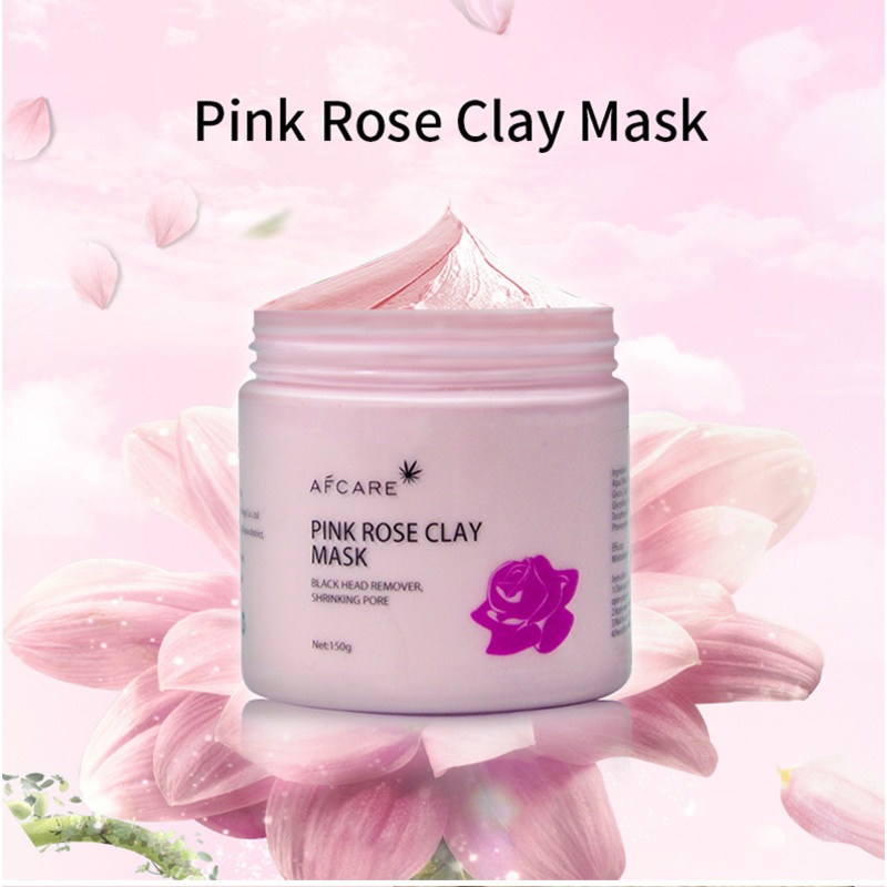 "Organic Pink Clay Mud Mask with Pure Rose Powder for Cleansing and Nourishing - OEM Skincare Solution"