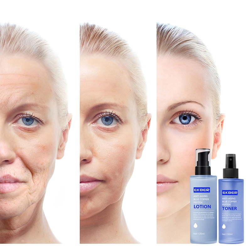 Wholesale High Quality Blue Copper Peptide Face Anti-Aging Lotion Beauty Skincare Moisturize Toner