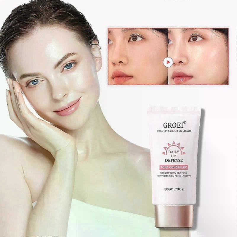 Centella Sunscreen Moisturizer Face - Tone Up Sunscreen Serum Broad Spectrum SPF 50 + - Light Texture Spf Moisturizer Face Sunscreen for Face - Sweat