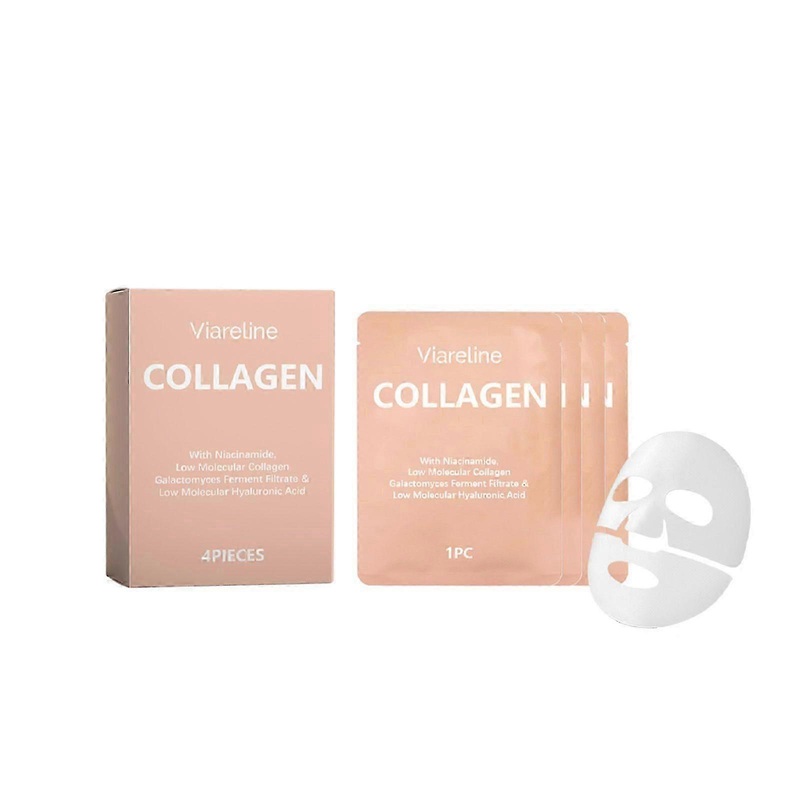 Deep Collagen Hydrogel Face Mask With Niacinamide, Low Molecular Collagen, Galactomyces Ferment Filtrate, Low Molecular Hyaluronic Acid, 4pcs