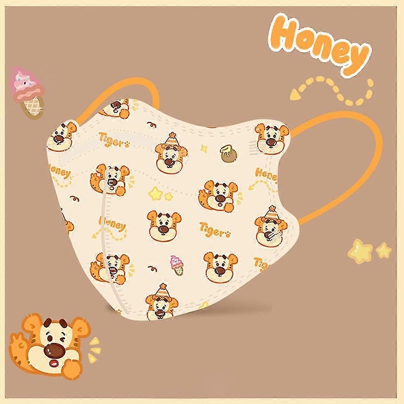100 Packs Cartoon 5d Face Masks Colorful Adorable Protective Cup Dust Masks For Office School Home