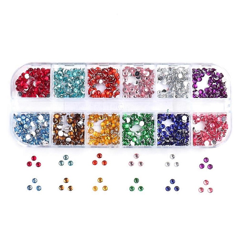 12 Grids 3D Nail Charms Studs Nail Rhinestones Gems Luxury Nail Art Rhinestones