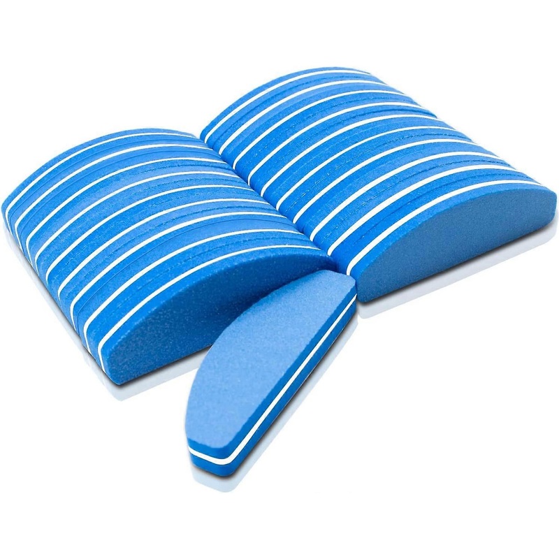 20 Pieces Nail Buffer, 100/180 Grit Nail Buffer Nail Sanding Blocks, Professional Polishing File for Sanding Acrylic or Gel Nails Natural Blue