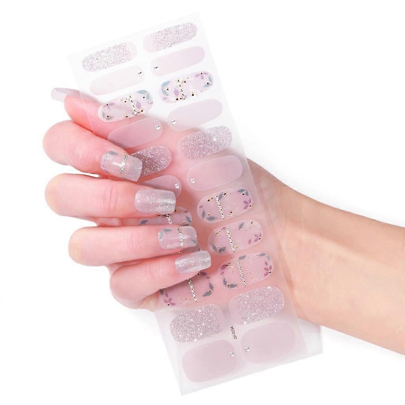 22Pcs Self-Adhesive Gel Nail Sticker Gel Nail Strips Full Nail Wraps Nail Art