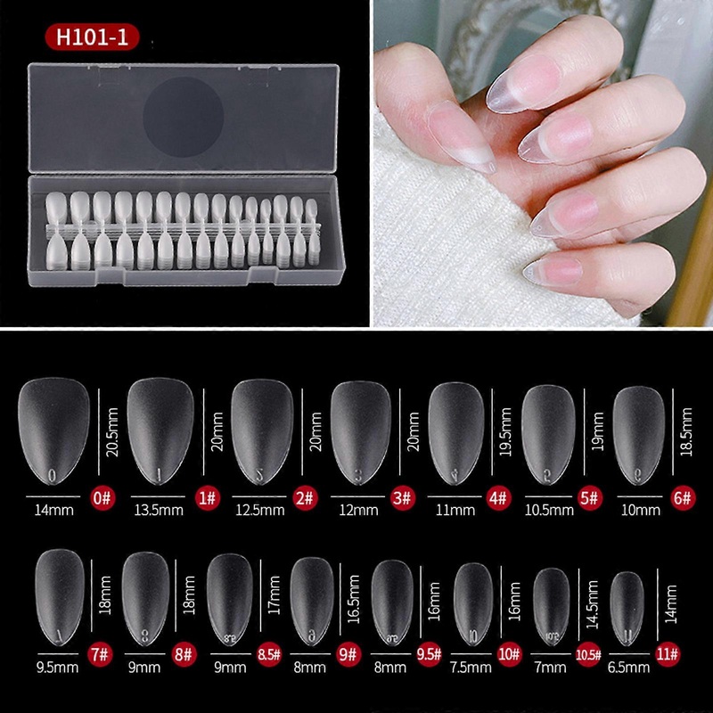 270x Short Almond False Fake Tips Full Matte for Full Cover Nail Extension