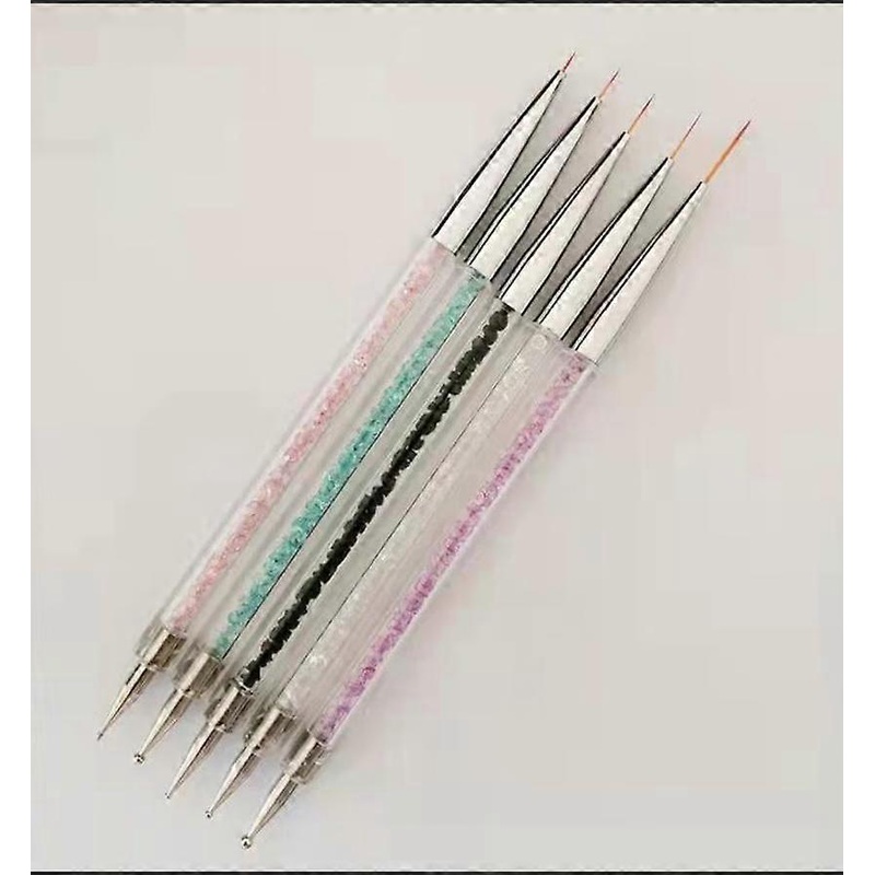 5 PCS Nails Nail Art Dotting Drawing Nail Art Liner Brushes Pen Nail Polish liner Pen Acrylic Nail Art Brush Dual Tips Nail Pens Manicure Dotting Tool