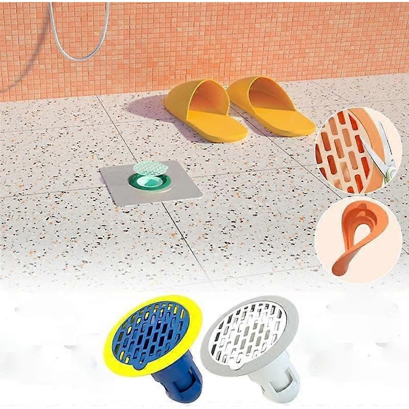 Filtre Cheveux Douche, 2PCS Protection de Drain de Caoutchouc Deodorant, Filtre de Couverture de Drain de Baignoire, Anti-Insectes et Anti-Blocage, Fi
