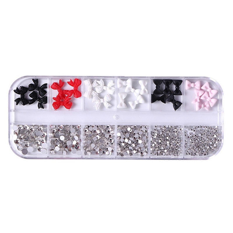 Flatback Nail Jewels for Rhinestone Half Round Pearl 3d Nail Art Charms Bows