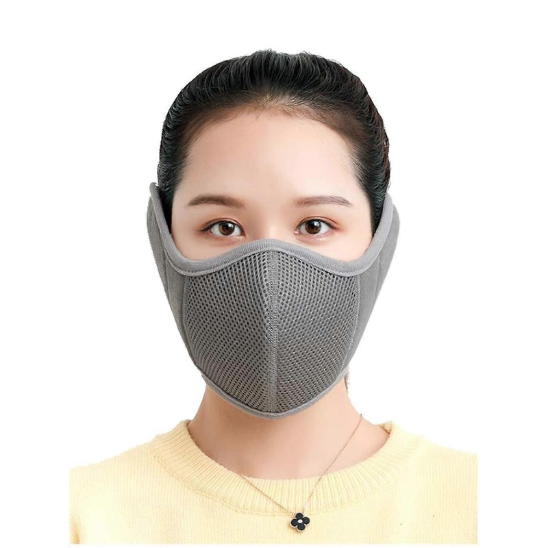 Half Face Mask Ski Mask Winter Outdoor Protect Face Cover Earmuffs Balaclava Cycling Bicycle Motorcycle Warmer Ear Mask gray