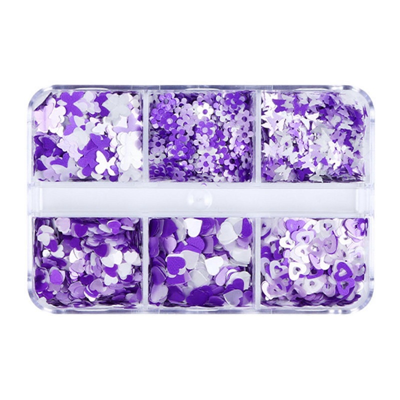 Hollow Heart Flower Nail Glitter Sequins Loose Sequins for Butterfly Paillettes Set for Nail Art Manicure/Wedding Decora