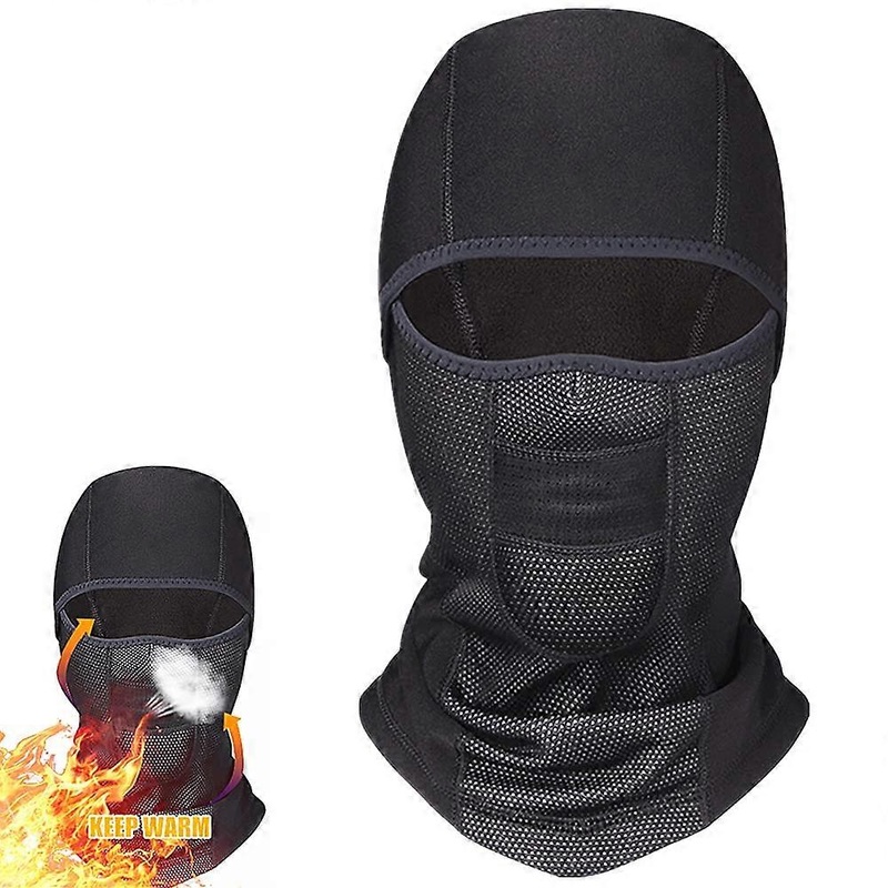 Motorcycle Ski Face Mask Fleece Balaclavas Headwear Neck Warmer Windproof Waterproof Head Cover for Skiing Cycling Motorbike Black